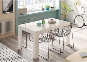 Tavolo Allungabile Da Pranzo Rettangolare 140-190x90 cm Kendra Bianco Lucido