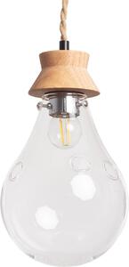 Lampada a sospensione in corda di legno e cristallo Kathu Bumbieris Natural