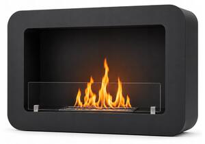 StileHome Caminetto a bioetanolo da parete Milano 70 cm, nero – Caminetto da parete con 1 bruciatore