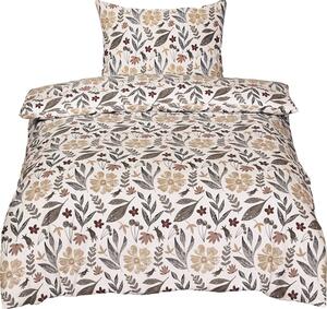 Set copripiumino e federa beige in cotone per letto singolo 140x200 cm Agatha – Cotton House