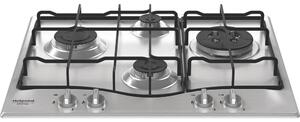 Hotpoint Ariston Piano Cottura 4 Fuochi a Gas Larghezza 59 cm (1 Bruciatore Tripla Corona) in Acciaio Inox colore Inox - PCN R643N T/IX/HA