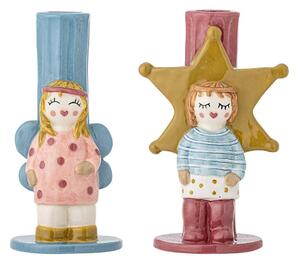 Portacandele in set in gres 2 pz Bisby – Bloomingville