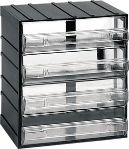 Cassettiera organizer porta minuterie impilabile ad incastro 4 cassetti 18x12xH5 cm
