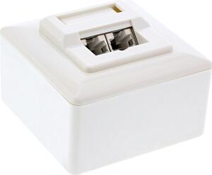 InLine® Scatola prese Cat.5e, 2x RJ45 F, LSA, esterna/interna, bianco