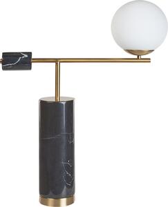 BELIANI Lampada da tavolo base in marmo nero e oro paralume in vetro soggiorno camera da letto stile moderno