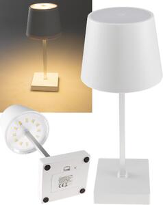 Lampada da tavolo a LED 26cm, bianca 3xAA A, dimmerabile, luce bianca calda