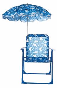 Sedia pieghevole per bambini da spiaggia o giardino con ombrellino parasole - New Glamour