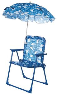 Sedia pieghevole per bambini da spiaggia o giardino con ombrellino parasole - Squaletto