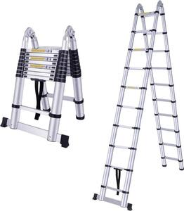 Scala telescopica doppia con snodo - 8 m, alluminio