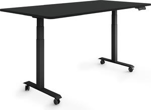 ESMART Germany EZX-132BB 160x80cm Nero Scrivania ergonomica in piedi/seduta su rotelle Regolabile elettricamente in altezza in modo continuo da 65,5 a 130,5 cm 3 porte di ricarica USB con memoria Promemoria attività Montaggio rapido