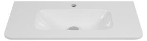 Lavabo da incasso LINEA, 80 cm, resina minerale, bianco lucido, 80,7 x 44,4 x 13 cm