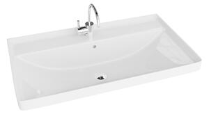 Lavabo Nevada 800 LAVITA | Lavabo da incasso | Lavabo con troppopieno e foro per rubinetto | In porcellana di alta qualità | Lavabo | 81x47x21 cm | Bianco lucido