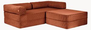 Divano angolare componibile in velluto a coste Family Funzy