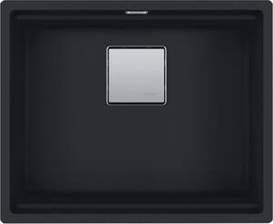 Lavello sottopiano FRANKE KUBUS 2 KNG 110-52 in BLACK MATT con valvola a pulsante / Fragranit
