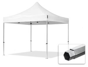 TOOLPORT 3x3m gazebo pieghevole PVC, PROFESSIONAL alluminio, bianco