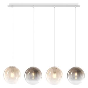 Lampadario moderno top light big eclipse 1194 bi s4 rp br am e27 led vetro sfera ambra bronzo - Top Light