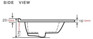 Lavabo da incasso NEVA, 60 cm, Vetroceramica, bianco lucido, 60 x 46 x 14 cm