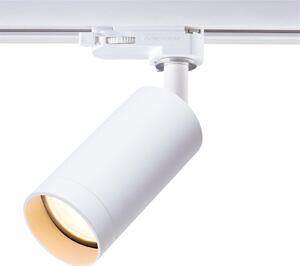 Faretto a 3 circuiti EINLICHT per sistema a binario ''MASTA'' GU10, ØxL 54x100mm, bianco