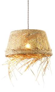 Lampada a sospensione ACA ANDROS GRASS in rattan, 1xE27, D40x120 cm, OD94891PG