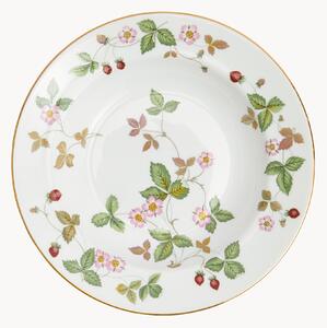 Piatto fondo in Fine Bone China con bordo decorativo Wild Strawberry