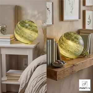LAMPADA VETRO SFERA In Vetro Turchese Diametro 29 cm con filo colore Turchese in scatola regalo