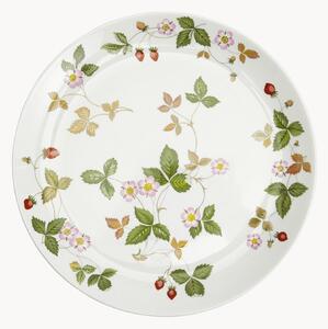 Piatto piano in Fine Bone China Wild Strawberry