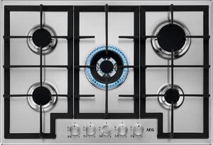Aeg HGB75400SM Piano Cottura 5 Fuochi a Gas 75 cm (1 Bruciatore Wok) colore Inox