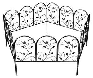 Outsunny Recinzione da Giardino in Metallo 80x60 cm, Set Griglia Decorativa con Piede per Giardino e Aiuole, Nero | Aosom Italy