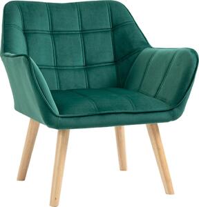 DecHome Poltrona Stile Scandinavo in Velluto Dimensioni 68,5x61x72,5 colore Verde