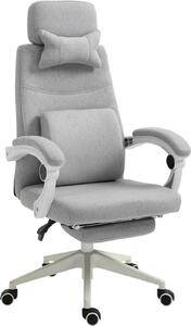 Icon Space Sedia Ergonomica con Ruote e Braccioli Reclinabile con Poggiapiedi e Poggiatesta in Tessuto colore Grigio