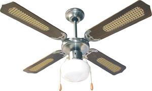 Zephir Ventilatore da Soffitto con Luce 4 Pale 107 cm Lampadario 3 Velocit colore Marrone - ZFS9107M