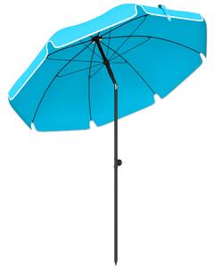 Outsunny Ombrellone da Spiaggia Ø150 cm Idrorepellente e Pieghevole, Inclinazione Regolabile, con Ancoraggio per Sabbia e Borsa per il Trasporto, Blu | Aosom Italy