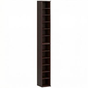 HOMCOM Set di 2 Scaffali a Colonna, Mobile Porta CD-DVD con 12 Scomparti, Capacità di 204 CD, 21x22,5x88,5 cm, Marrone | Aosom Italy