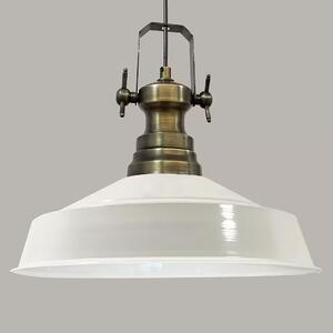 Lampada a sospensione in metallo Ø41 cm, bianco interno bianco, E27, lampada vintage
