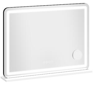 HOMCOM Specchio da Trucco Luminoso 80x60cm, Specchio Toeletta con LED Dimmerabile, Luce RGB, 3 Temperature Colore, Bianco | Aosom Italy