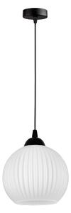 FKL DESIGN lampada a sospensione E27 globo in vetro bianco serie N899 (Z1)