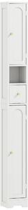 HOMCOM Mobile Colonna per Bagno, Mobile Contenitore con 2 Ante, Cassetto, Scomparto Aperto e Ripiano Regolabile, Bianco | Aosom Italy