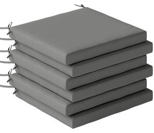 Outsunny Set di 6 Pezzi Cuscini per Sedie da Pranzo con Fodera Lavabile e Lacci, Impermeabile e Anti-UV, 46x42x7 cm, Grigio Scuro | Aosom Italy
