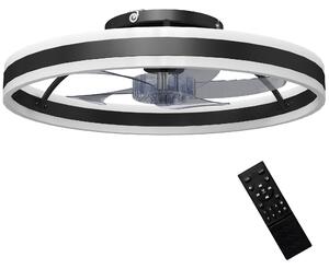 HOMCOM Ventilatore da Soffitto con Luce LED, 6 Velocità, Motore Reversibile e Telecomando, Potenza 45W, Ø50x13,5 cm, Nero | Aosom Italy