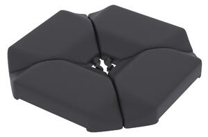 Outsunny Base per Ombrellone con 4 Pezzi, per a Braccio Supporto per Parasole, Riempibile con Acqua 77 kg o Sabbia 100 kg, in HDPE, Nero | Aosom Italy