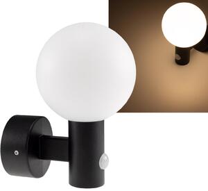 Applique LED LAMU con sensore PIR IP65 15W nero 3000k / bianco caldo
