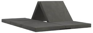 Divano Letto Pieghevole 140 x 67 x 45 cm Grigio Scuro