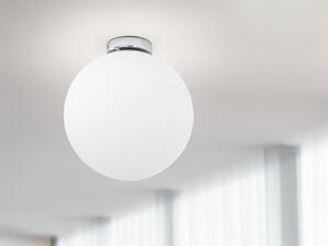Piccola lampada da soffitto a LED con 1 lampadina sferica e globo in vetro bianco Ø20cm