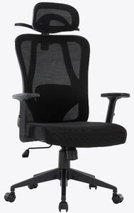Sedia da ufficio con appendiabiti salvaspazio - sedia da scrivania ergonomica con supporto per il collo e la zona lombare - comoda sedia da gaming con schienale in rete e funzione oscillante, Colore: Nero