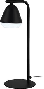 EGLO Palbieta, lampada da tavolo industriale, lampada da comodino in acciaio e plastica, lampada da soggiorno in nero, satinata, con interruttore, GU10
