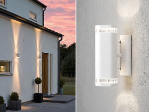 Set di 2 luci da parete up-down in alluminio bianco GU10 H. 23,5 cm Illuminazione di facciata