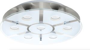 Eglo Plafoniera LED nichel opaco rotonda Ø46cm 7 x 5W GU10 2800lm bianco caldo 3000K dimmerabile in 3 fasi