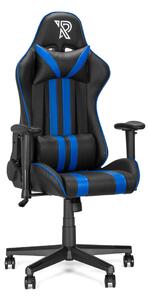 Sedia da gaming Ranqer Felix - Poltrona da gaming professionale - Sedia da gaming ergonomica - Braccioli 2D - Schienale regolabile a 180° con cuscino - Telaio stabile in nylon - Nero / Blu