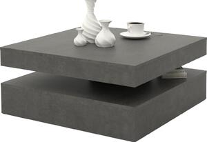 Tavolino da salotto >Coimbra< effetto cemento grigio scuro - 93x34,3x78 cm (LxAxP)