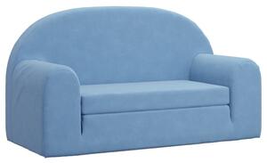 VidaXL Divano letto per bambini a 2 posti blu Morbido peluche